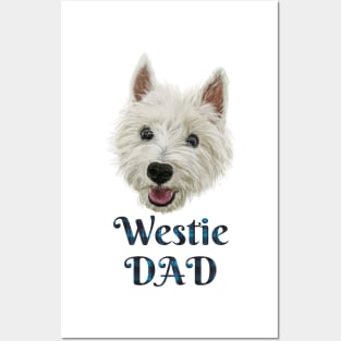 Mens Westie Dad Smiling West Highland Terrier Posters and Art